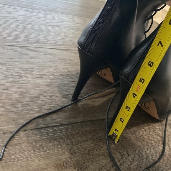 NWT BURJU Moment  Open Toe Lace Up Tongue Ankle Boots | Black | Size 14 - Picture 7 of 9